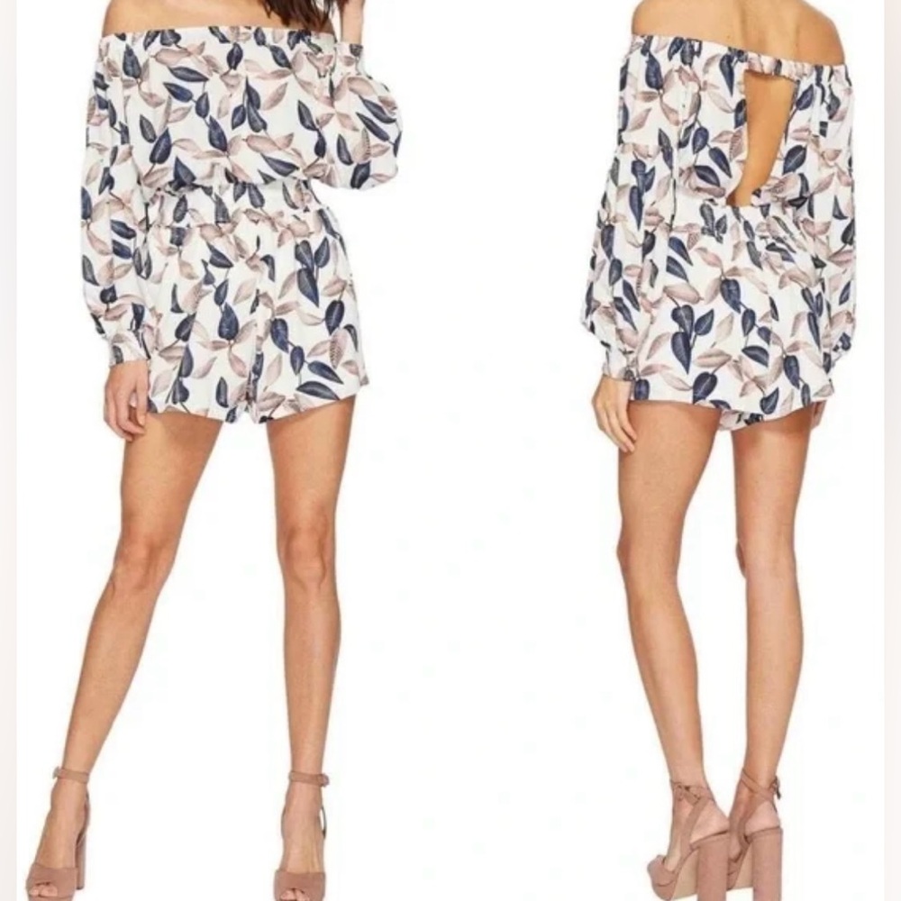 Bishop & Young Off the Shoulder Leaf Romper